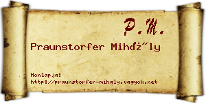 Praunstorfer Mihály névjegykártya